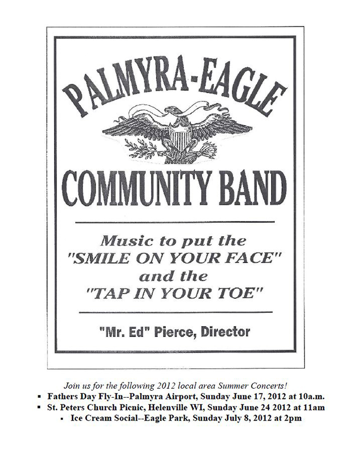 Program From Palmyra-Eagle Community Band Concert June 11, 2012